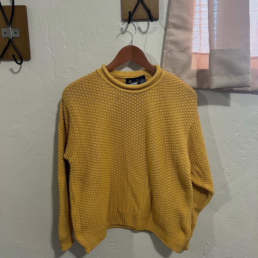 Yellow Knit Roll Neck Sweater